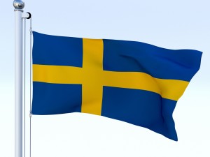 animated sweeden flag Modelo 3D