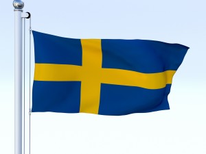 animated sweeden flag Modelo 3D