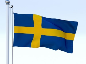 animated sweeden flag Modelo 3D