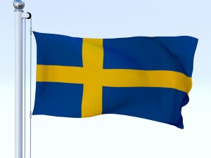 animated sweeden flag Modelo 3D