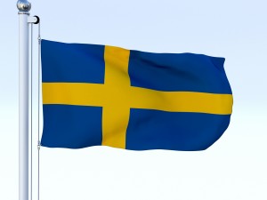 animated sweeden flag Modelo 3D