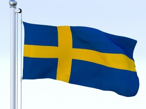 animated sweeden flag Modelo 3D