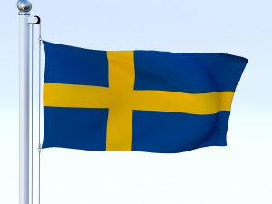 animated sweeden flag Modelo 3D