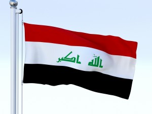 animated iraq flag Modelo 3D