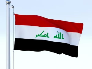 animated iraq flag 3D Model