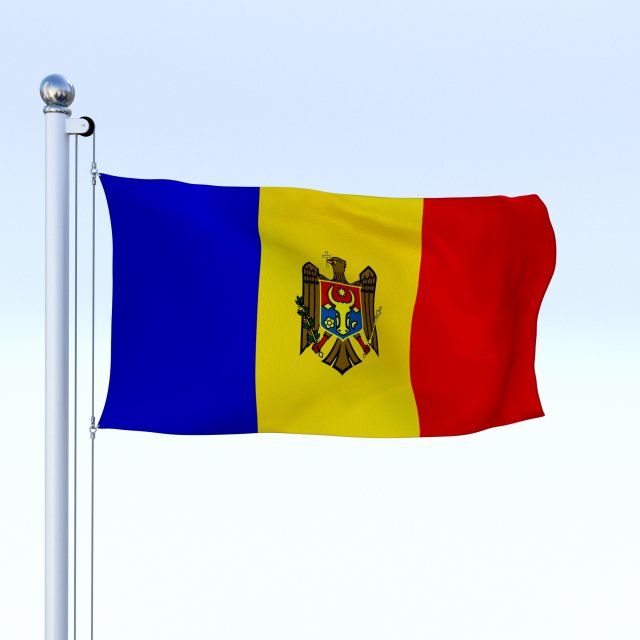 animated moldova flag Modelo 3D .c4d .max .obj .3ds .fbx .stl .blend 