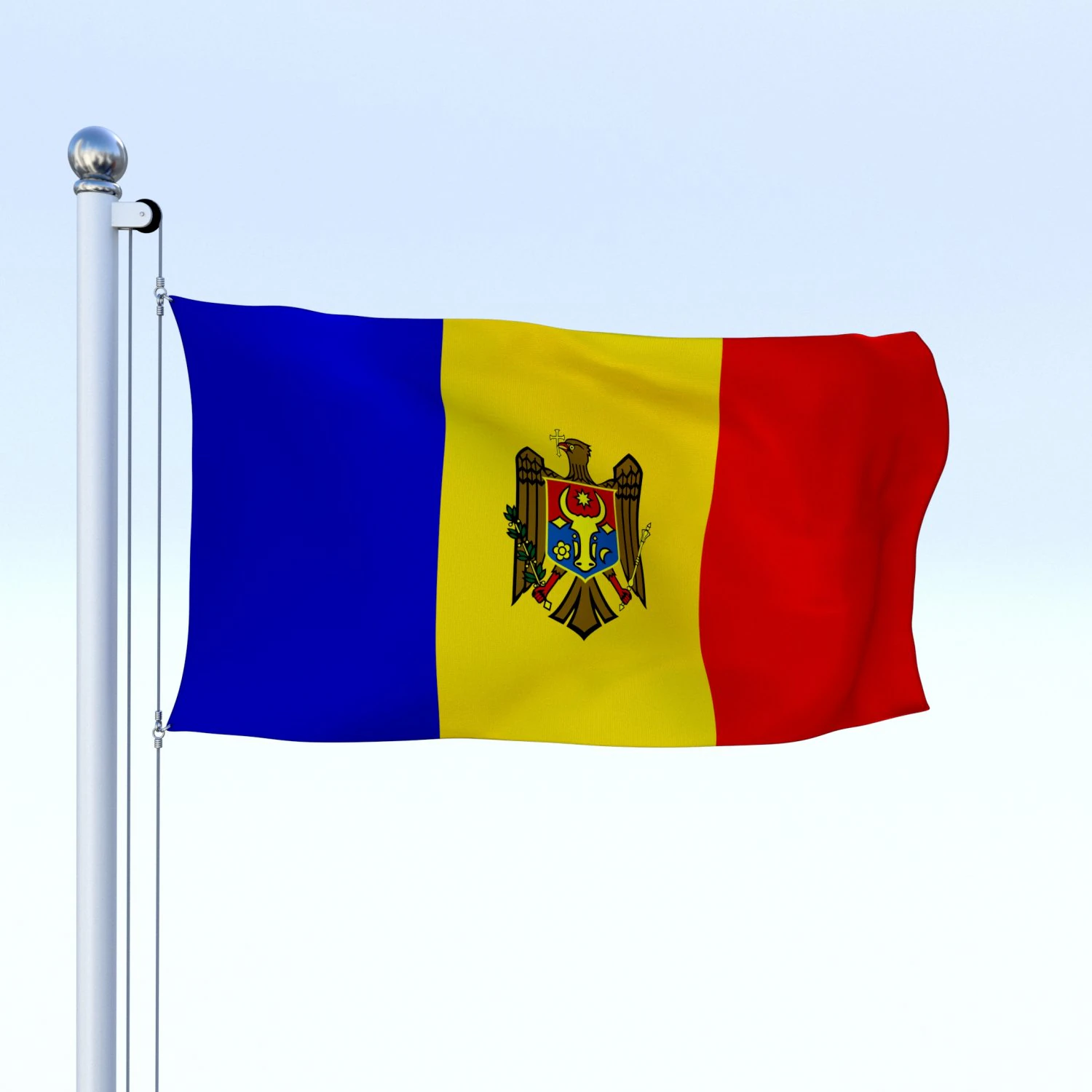 animated moldova flag 3D Model .c4d .max .obj .3ds .fbx .stl .blend 