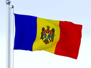 animated moldova flag 3D Model