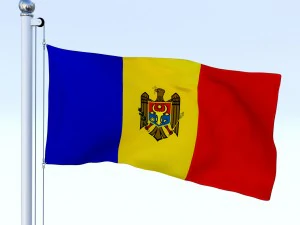 animated moldova flag 3D Model