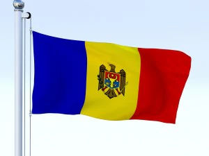 animated moldova flag 3D Model