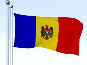 animated moldova flag 3D Model