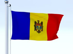 animated moldova flag 3D Model