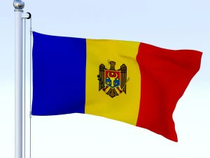 animated moldova flag 3D Model