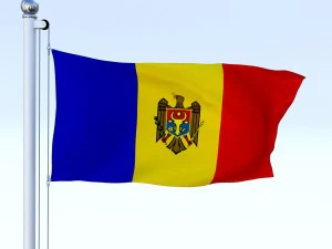 animated moldova flag 3D Model