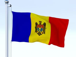 animated moldova flag 3D Model