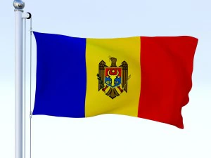 animated moldova flag 3D Model
