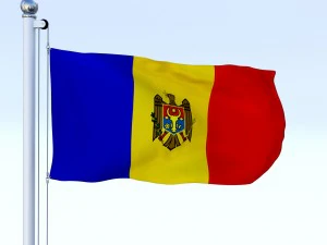 animated moldova flag 3D Model