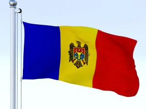 animated moldova flag 3D Model