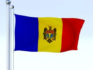 animated moldova flag 3D Model