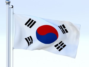 animated south korea flag 3D Model