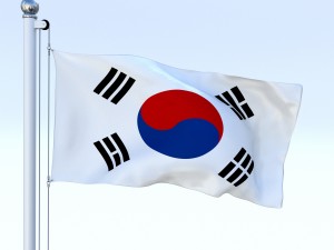 animated south korea flag Modello 3D