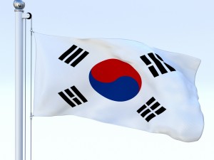 animated south korea flag Modello 3D