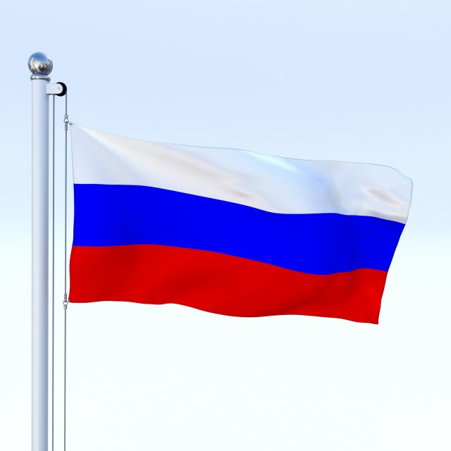 animated russia flag Modello 3D .c4d .max .obj .3ds .fbx .stl .blend