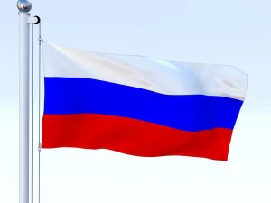 bendera rusia animasi Model 3D
