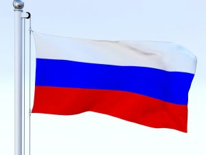 animated russia flag 3D Model