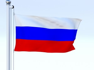 animated russia flag Modello 3D