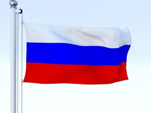 animated russia flag 3D Model