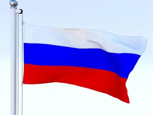 animated russia flag 3D Model