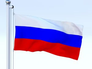 animated russia flag 3D Model
