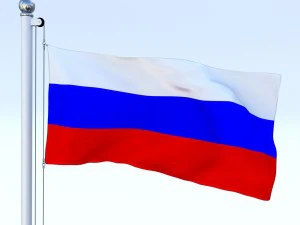 animated russia flag 3D Model