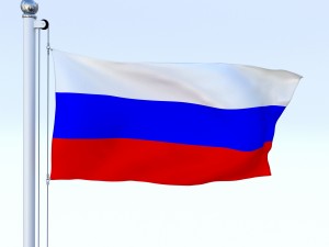 animated russia flag Modello 3D