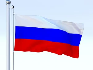 animated russia flag 3D Model