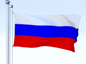 animated russia flag Modello 3D