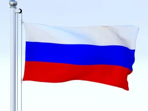 animated russia flag 3D Model