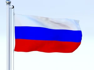 animated russia flag 3D Model