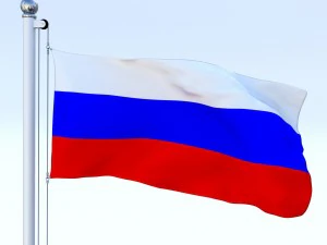 animated russia flag 3D Model