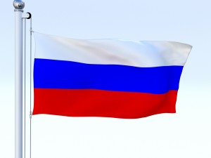 animated russia flag Modello 3D
