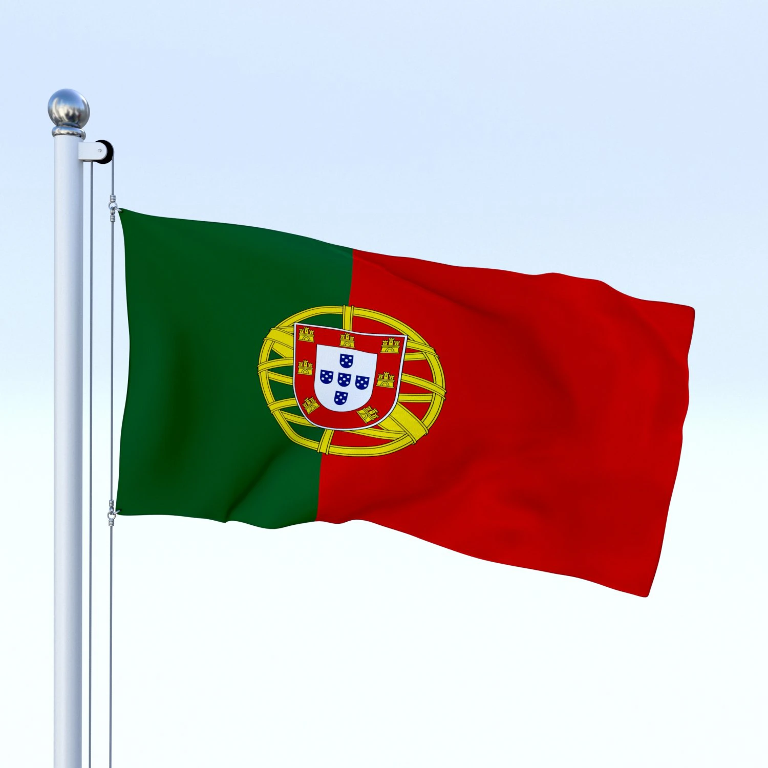 animated portugal flag 3D Model .c4d .max .obj .3ds .fbx .stl .blend 