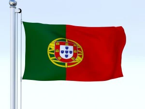 animated portugal flag 3D Model