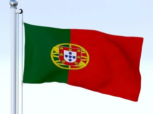 animated portugal flag 3D Model