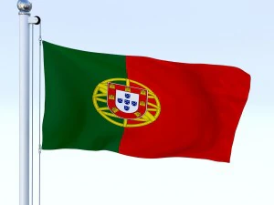 animated portugal flag 3D Model