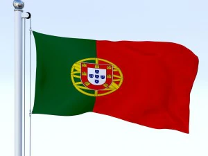 animated portugal flag 3D Model