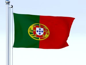 animated portugal flag 3D Model