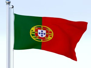 animated portugal flag 3D Model