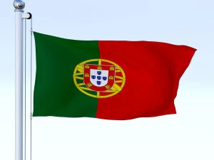 animated portugal flag 3D Model