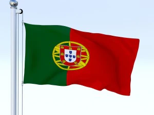animated portugal flag 3D Model